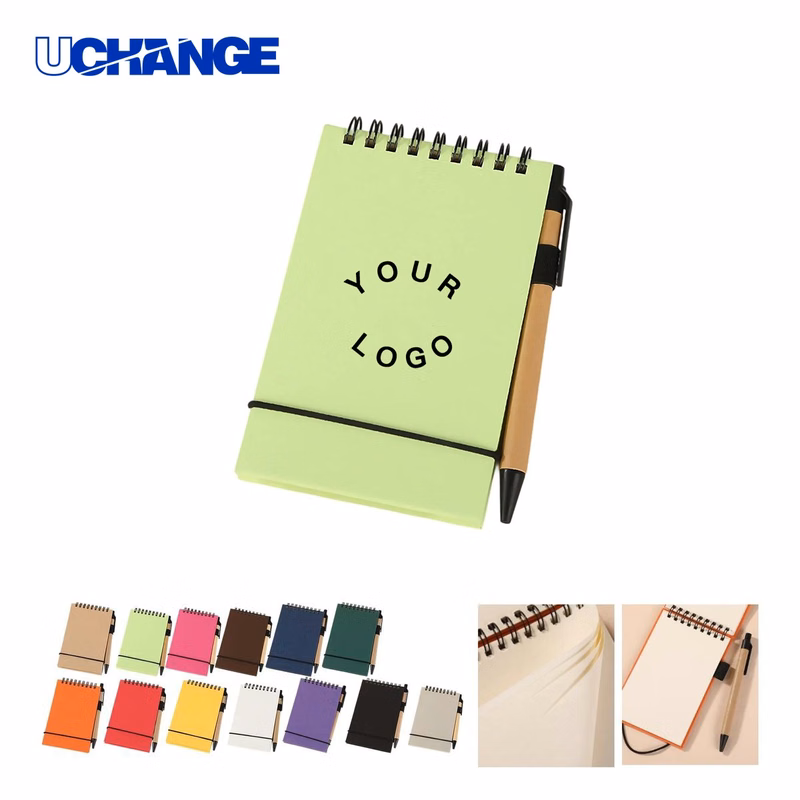 Travel Size Notebook Journal with Pen and Cardboard Cover