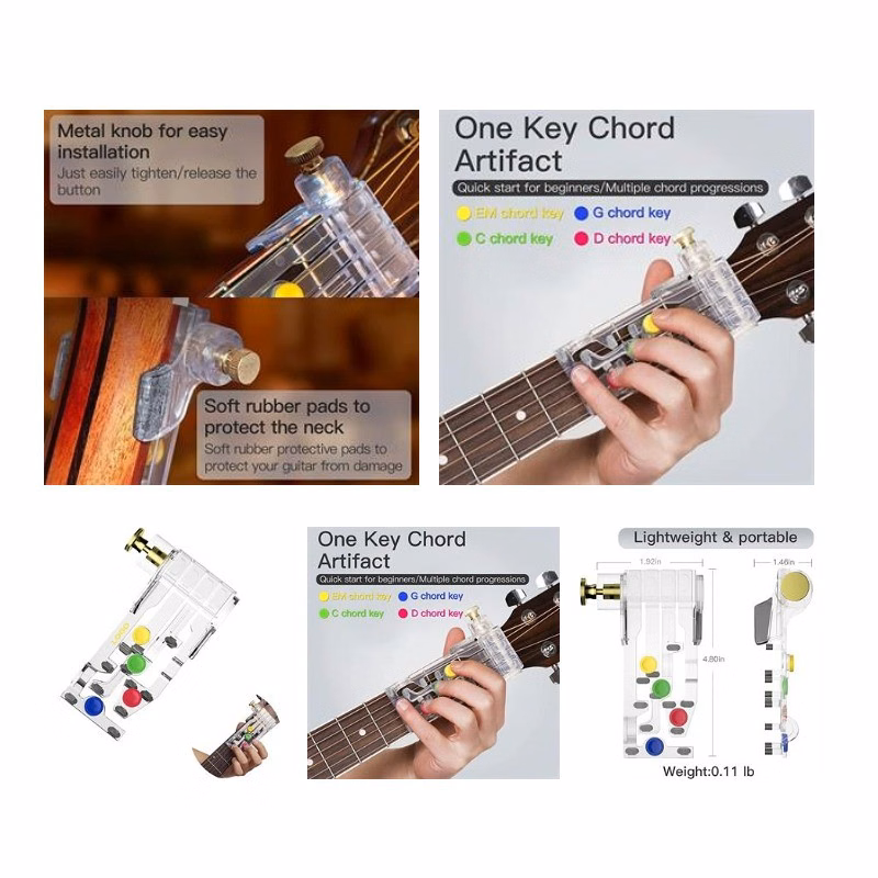 Guitar Learning Aid Tool for One-Key Chords