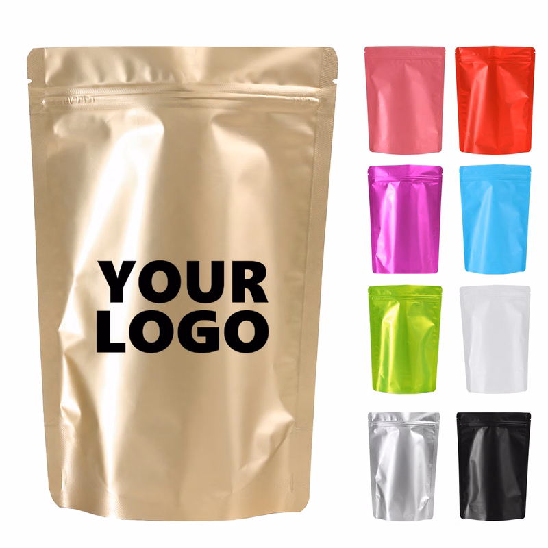 Solid Aluminized Resealable Stand Up Food Pouch