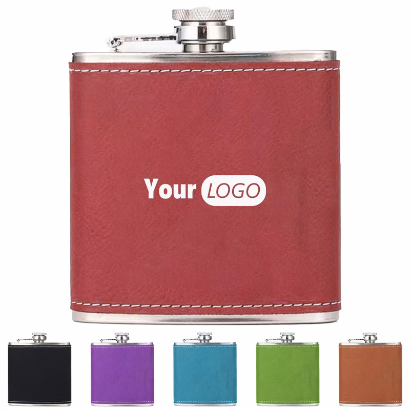 Stainless Steel 6Oz Leather Hip Flask