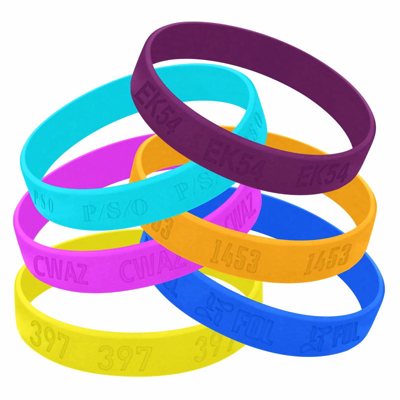 1/2"Debossed Silicone Bracelet Wristband