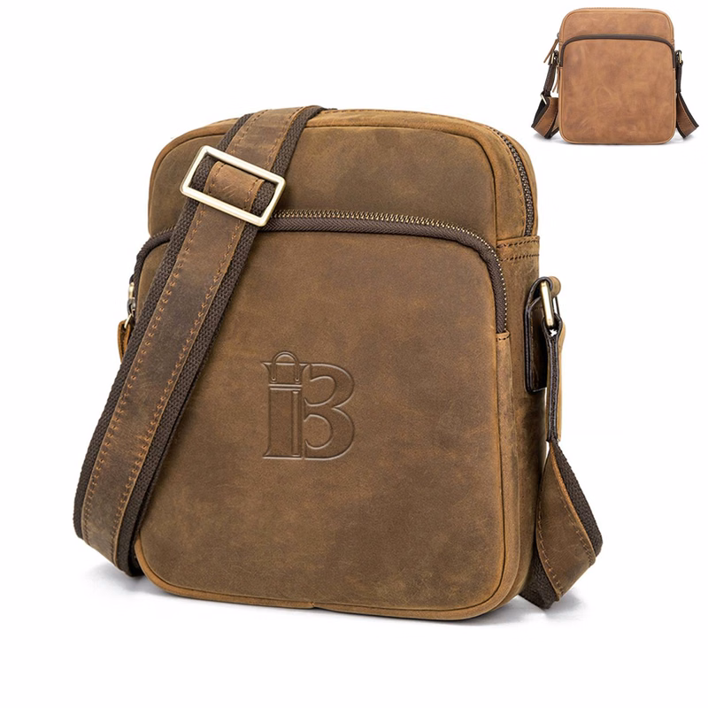 Crazy Horse Leather Men's Crossbody Bag