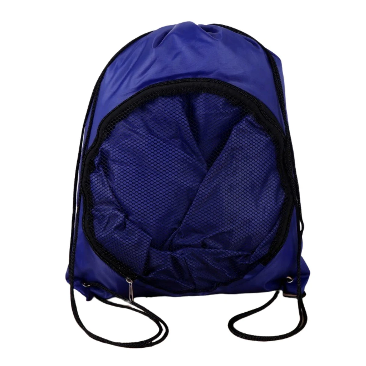 Heavy Duty Soccer Mesh Bag w/ Front Zipper Drawstring Backpack (14" x 18") 1