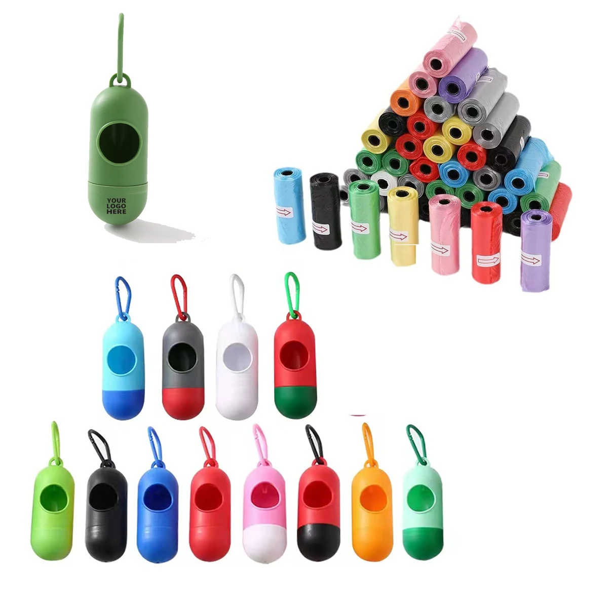 Pet Pill Shape Waste Dispenser With Garbage Bags 1