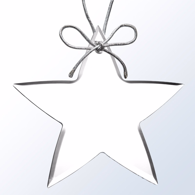 Acrylic Ornament with Silver String - Star