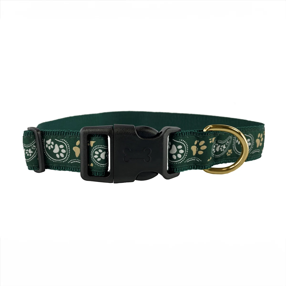 1" Woven Pet Collar w/ Gold Colored Hardware - "Elite" Weave 1
