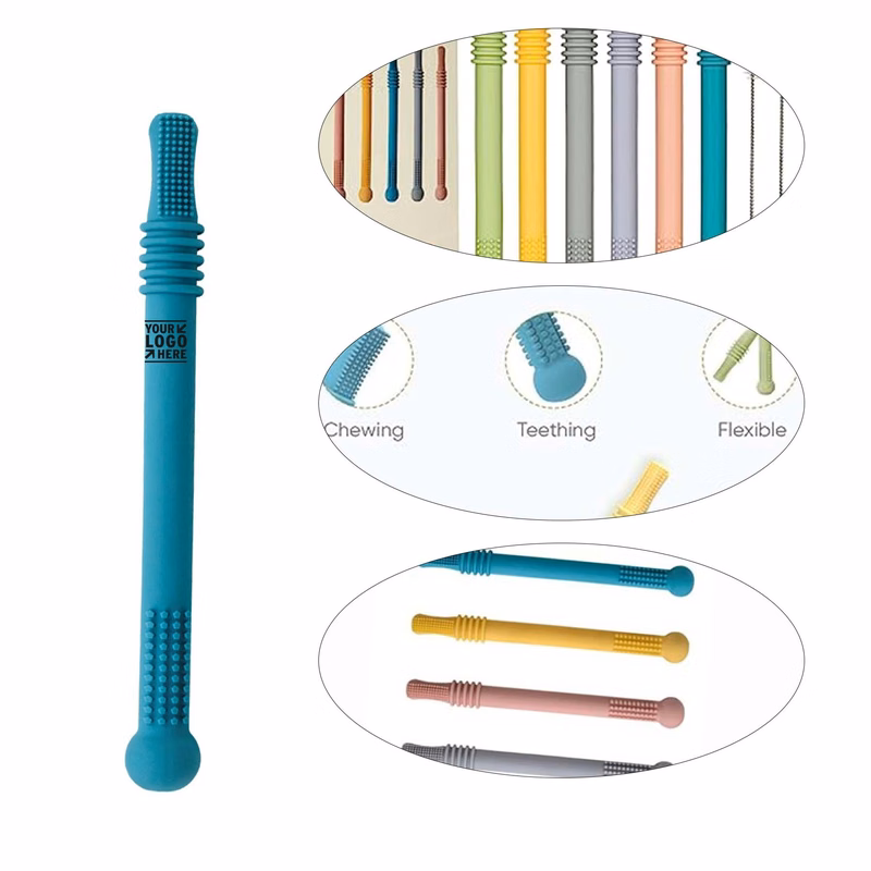 0-6 Months Babies Multicolored Super Soft Silicone Teething Relief Stick