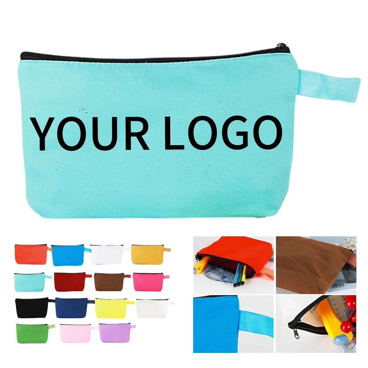 Canvas Cosmetic Bag, custom tote bag with logo imprint 1