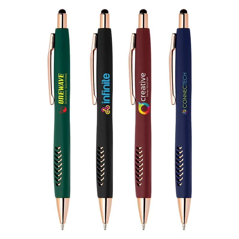 Avalon Softy Rose Gold Pen w/ Stylus - Full Color 1