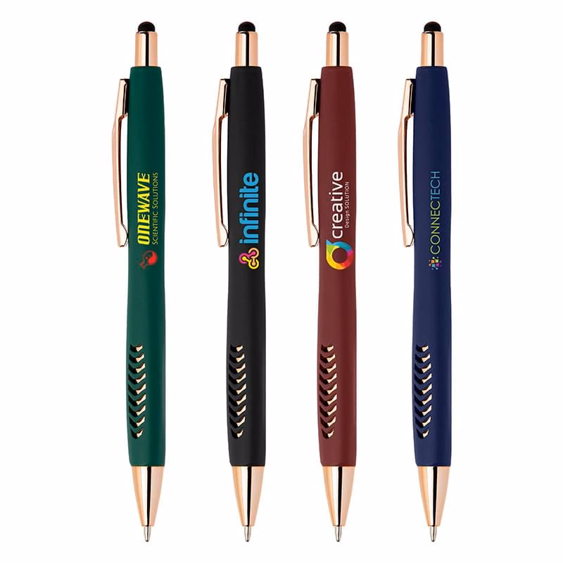 Avalon Softy Rose Gold Pen w/ Stylus - Full Color