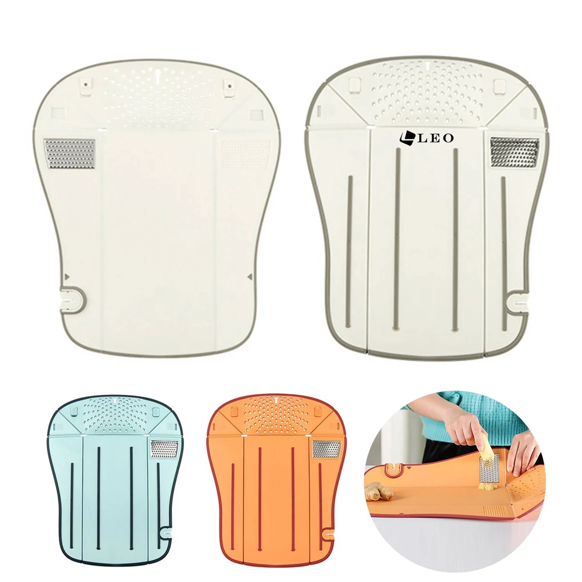 6 in 1 Folding Chopping Board Foldable Cutting Mat Strainer 1