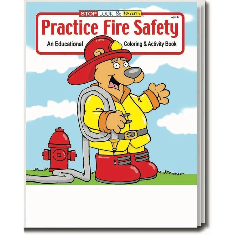 Practice Fire Safety Coloring Books - 16 Pages Ages 3-11 1