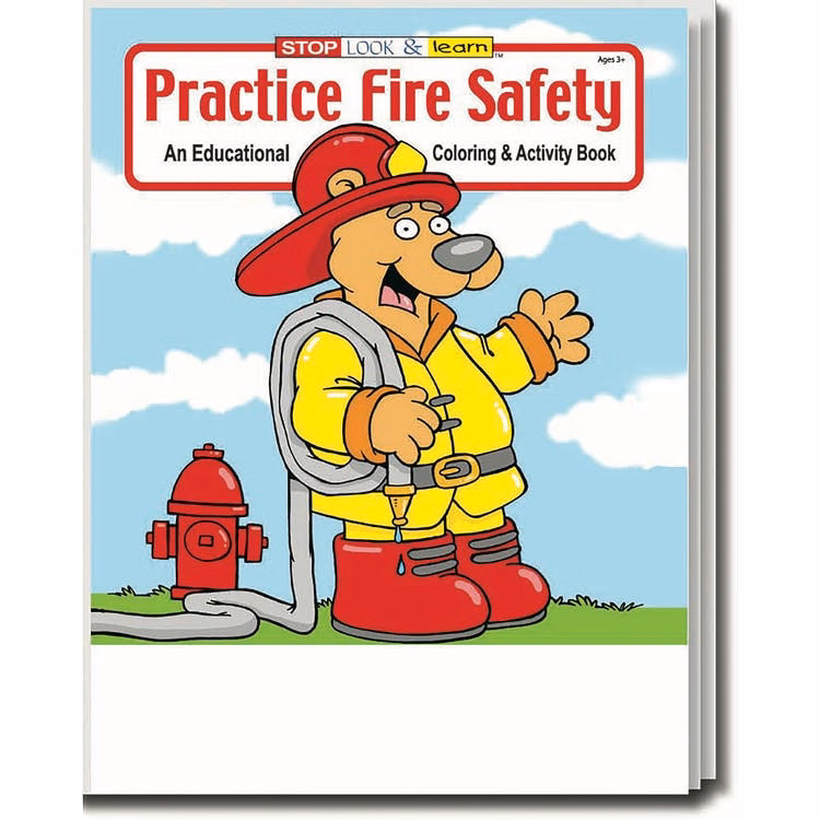 Practice Fire Safety Coloring Books - 16 Pages Ages 3-11