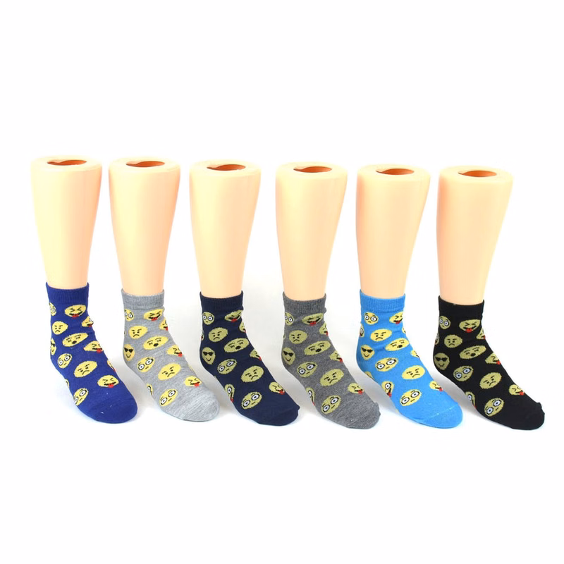 Kids' Crew Socks - Emoji Prints Size 6-8 Ages 8-12