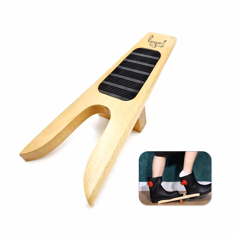 Wooden Boot Jack Shoe Remover With Rubber Grip