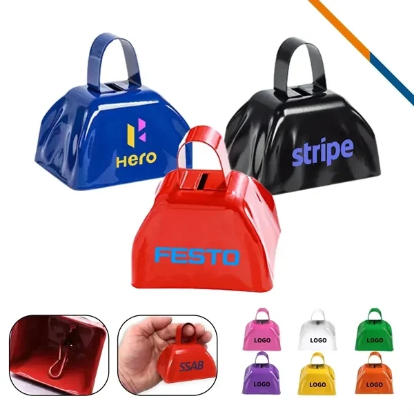 Custom Metal Cowbell with Rope Handle — Festive Event & Sports Cheer Noisemaker 1