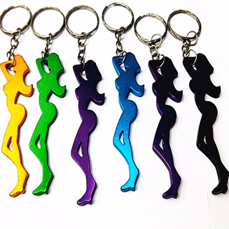 Beauty Shaped Bottle Opener Keychain