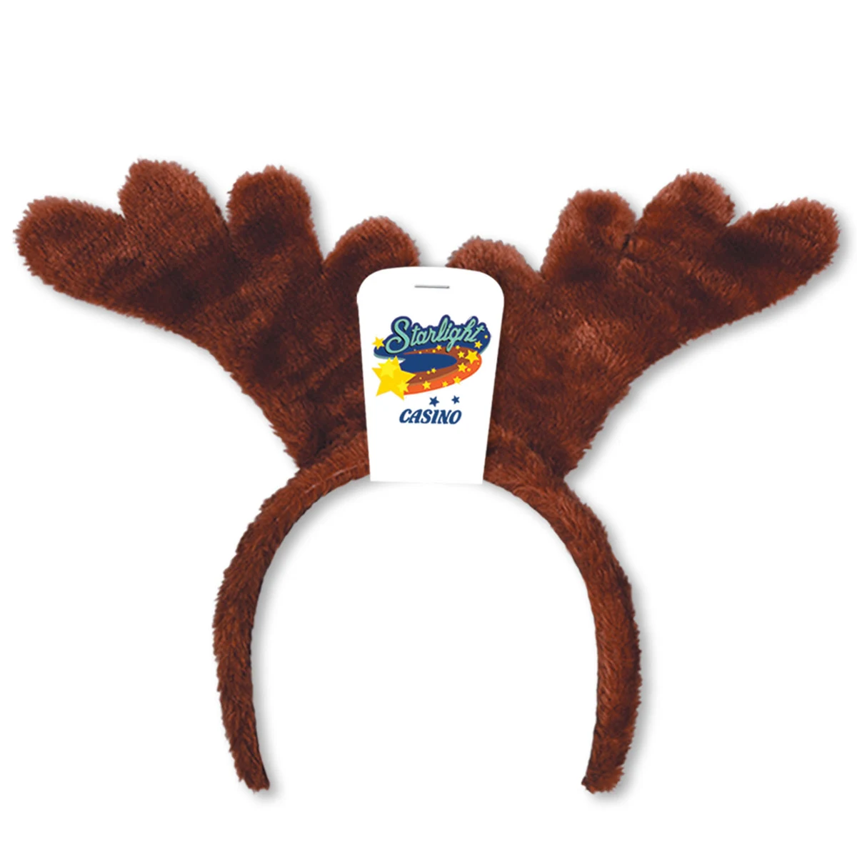 Soft-Touch Reindeer Antlers Headband w/ Custom Printed Paper Icon 1