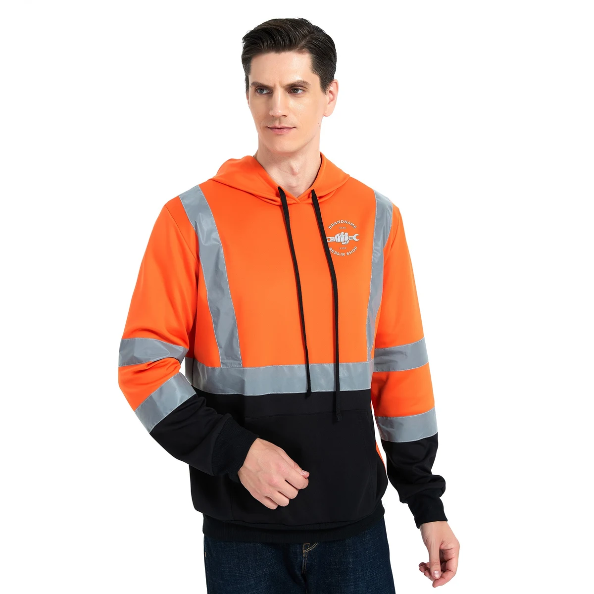 Men's ANSI-107 Hi Vis Pullover Safety Hoodie 1