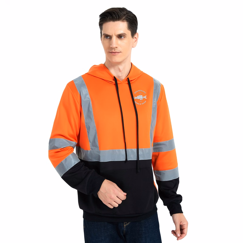 Men's ANSI-107 Hi Vis Pullover Safety Hoodie