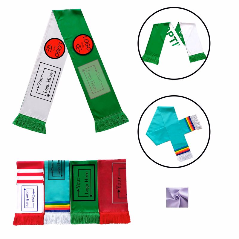 Full Color Sublimation Polyester Scarf With Fringe