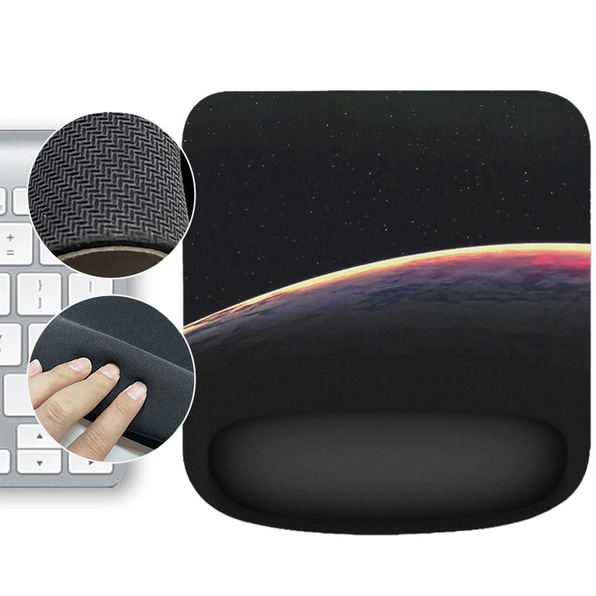 Mouse Pad With Wrist Support Comfortable Anti-slip Ergonomic 1