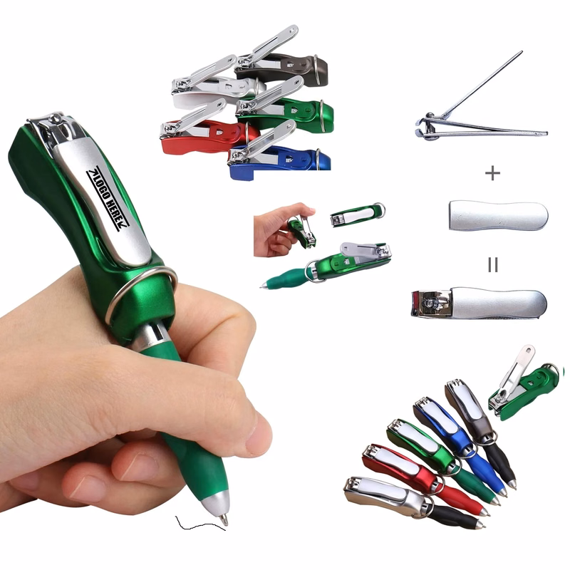 Folding Ballpoint Pen With Nail Clipper