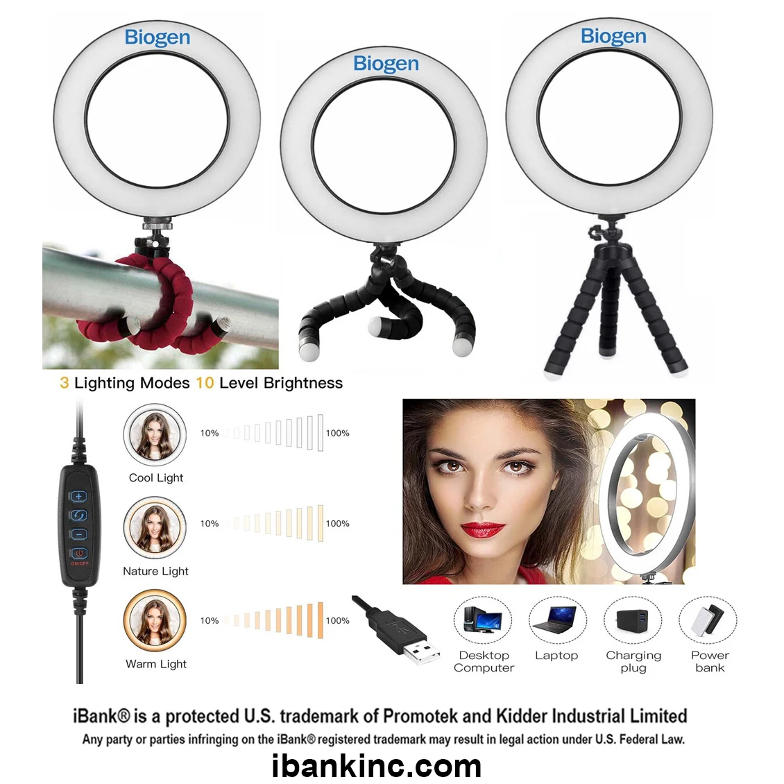 iBank ® 8" Ring Light with Tripod Stand 1
