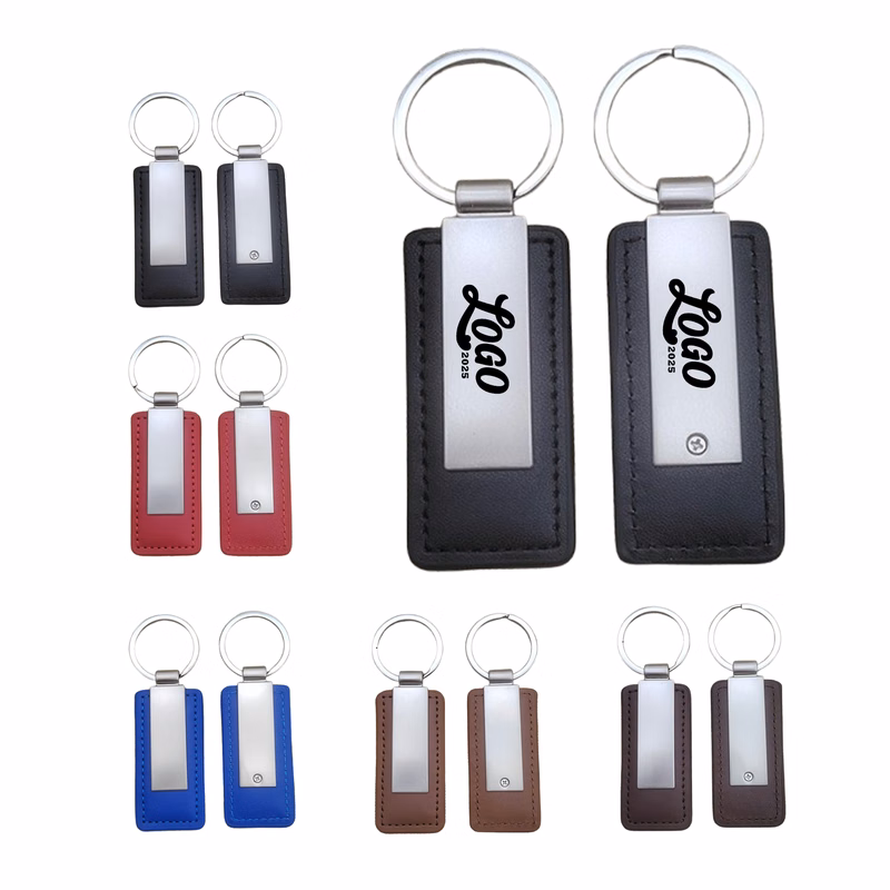 Metal Leather Keychain