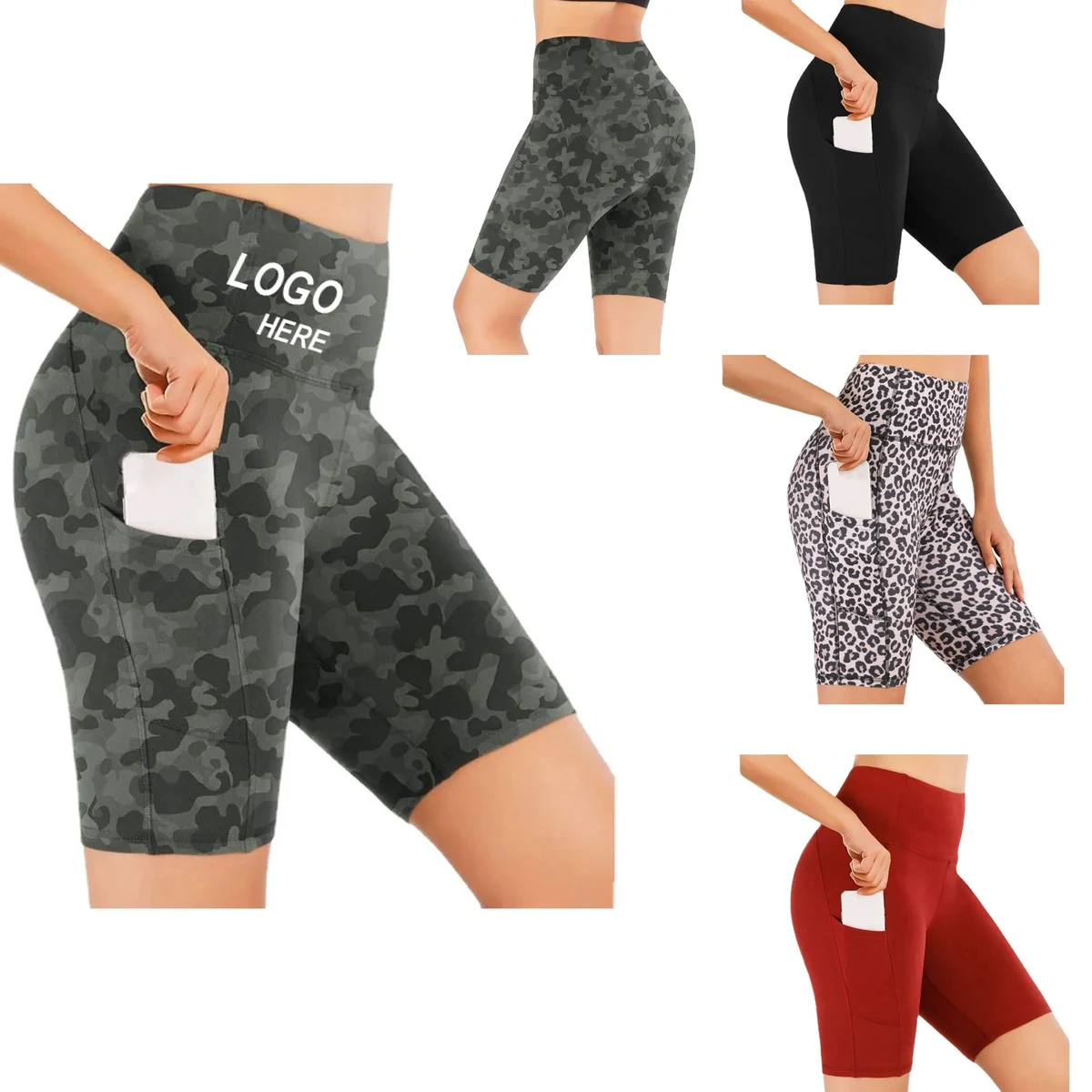 Leopard Side Pockets Yoga Running Pants Leggings 1