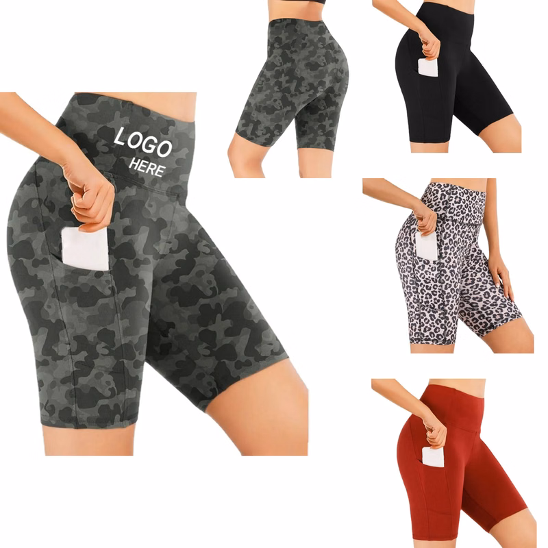 Leopard Side Pockets Yoga Running Pants Leggings