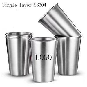 16oz Single Wall Stackable Stainless Steel Beer Cup 1