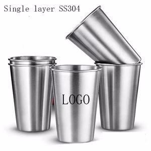 16oz Single Wall Stackable Stainless Steel Beer Cup