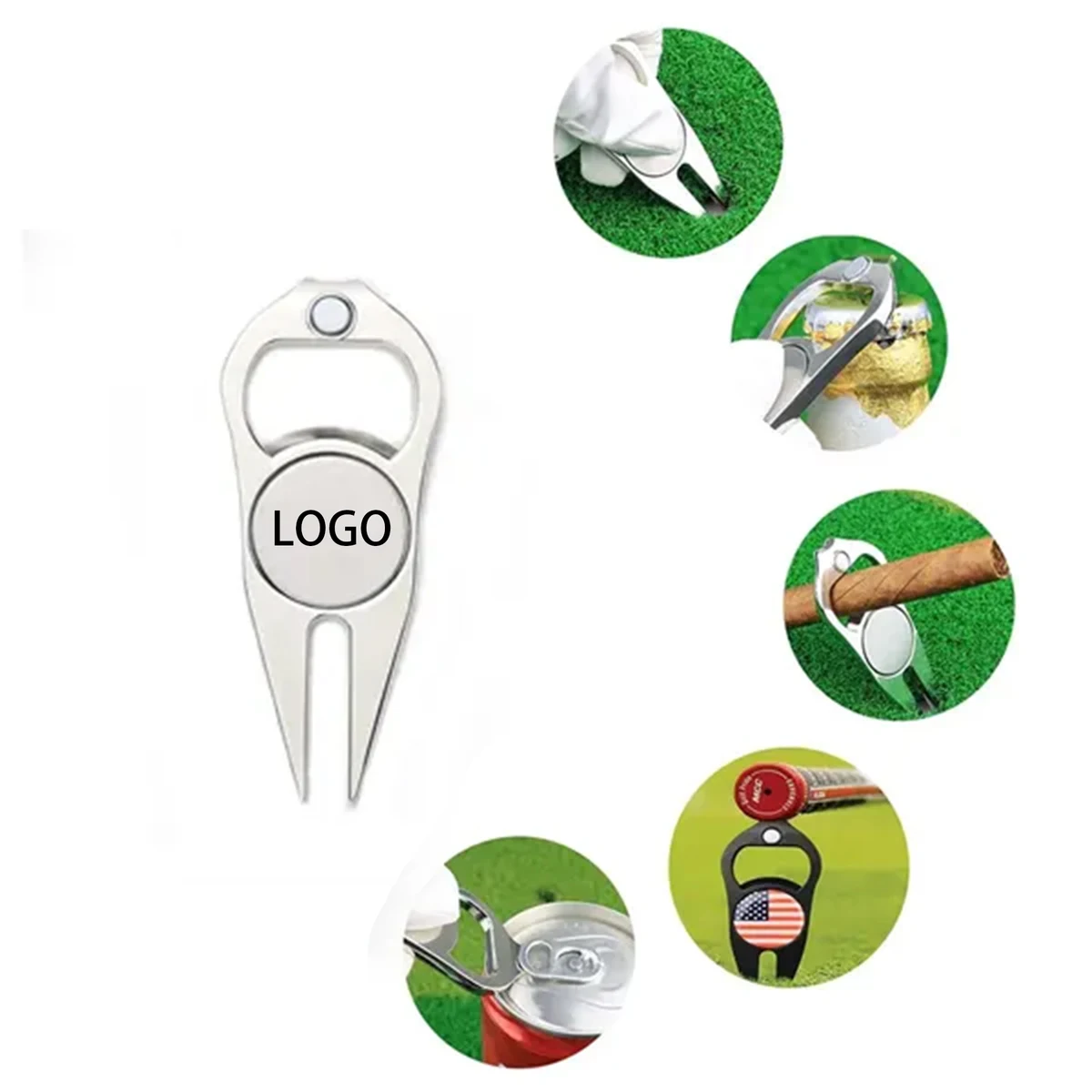 Multifunctional Golf Divot Repair Pitch Fork 1