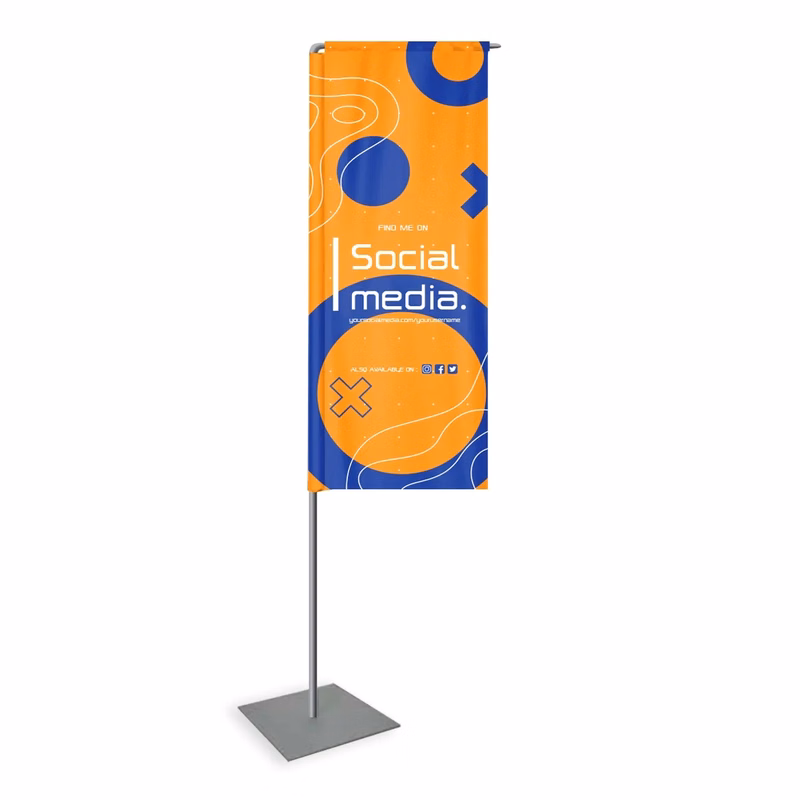 Custom Screen Sublimation High Rise Flags 13.5' x 3.5'