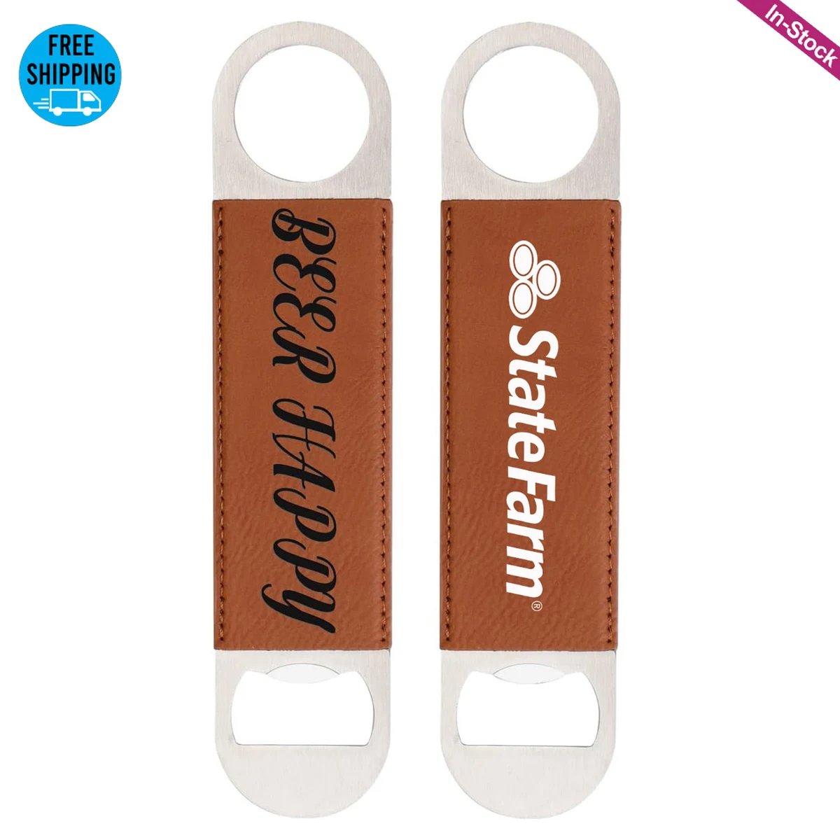 Stainless Steel PU Leather Bottle Opener 1