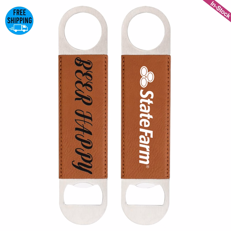 Stainless Steel PU Leather Bottle Opener