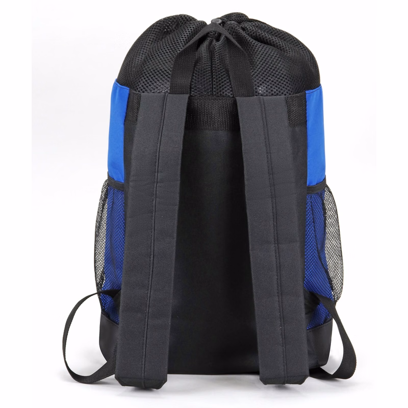Tri-Mesh Microfiber Drawstring Backpack W/Leatherette Bottom