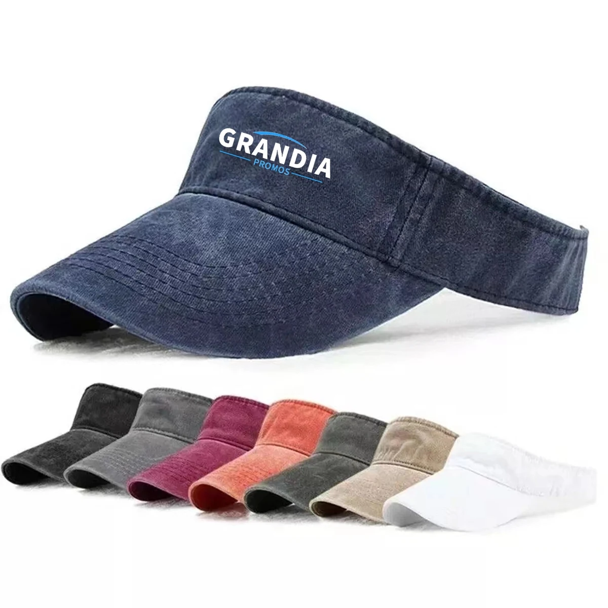 Washed Denim Empty Top Sun Hat 1