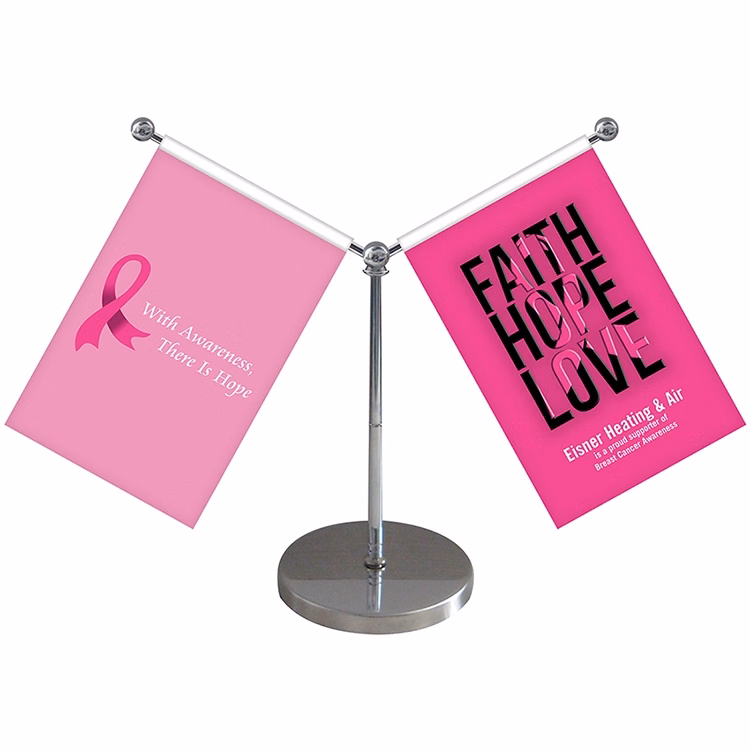 5.5-9" Metal Telescopic Flagpole with Two Double Sided Flags