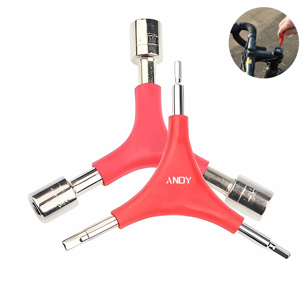 Bicycle Y-Shaped 3 Way Portable Wrench 1