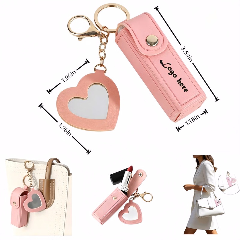 Portable Lipstick Case With Key Chain