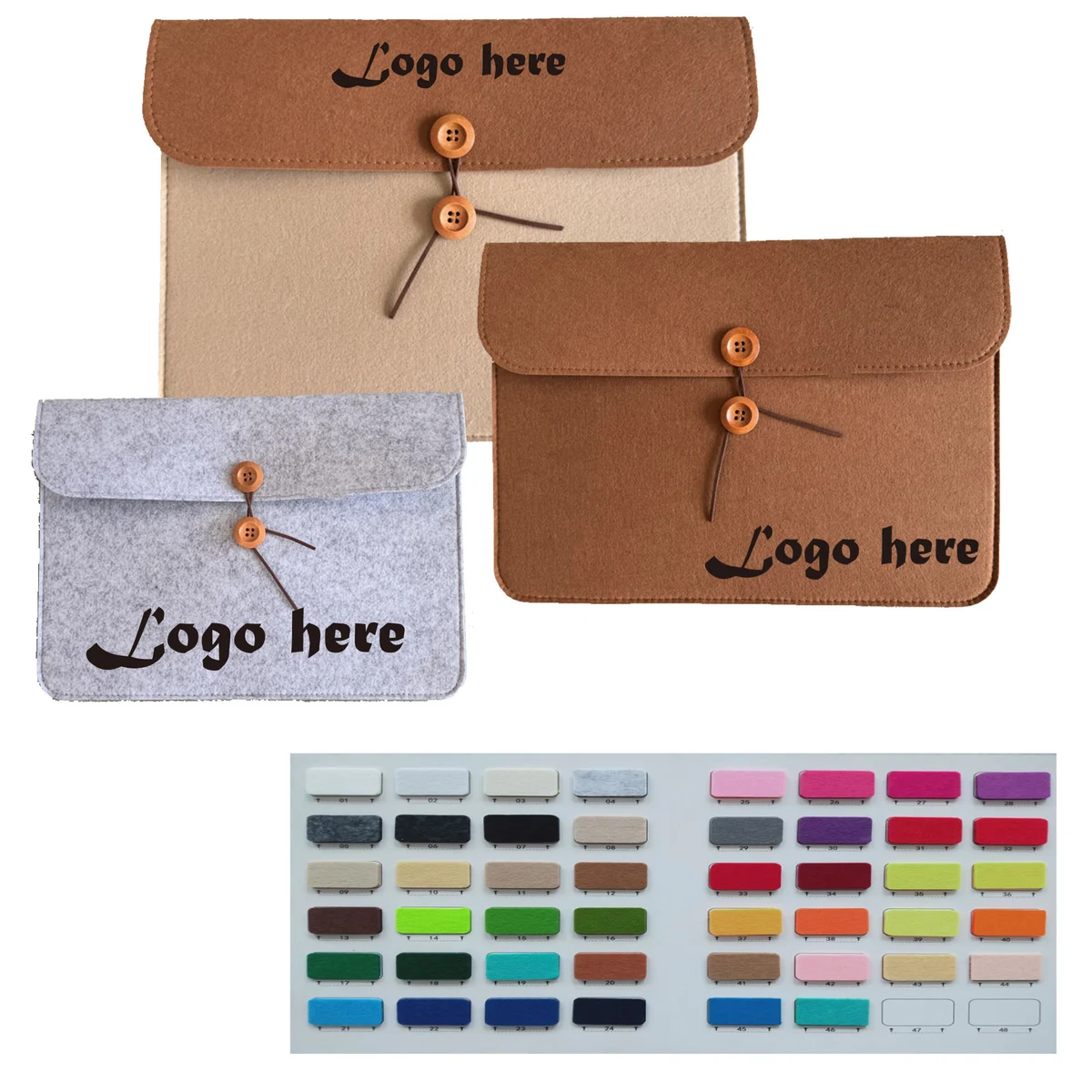 MOQ100 Felt Button File Bag 1
