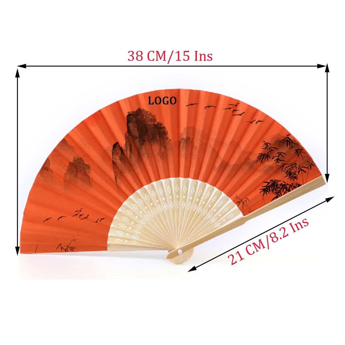 DIY Graffiti Solid Color Folding Bamboo Fan 1