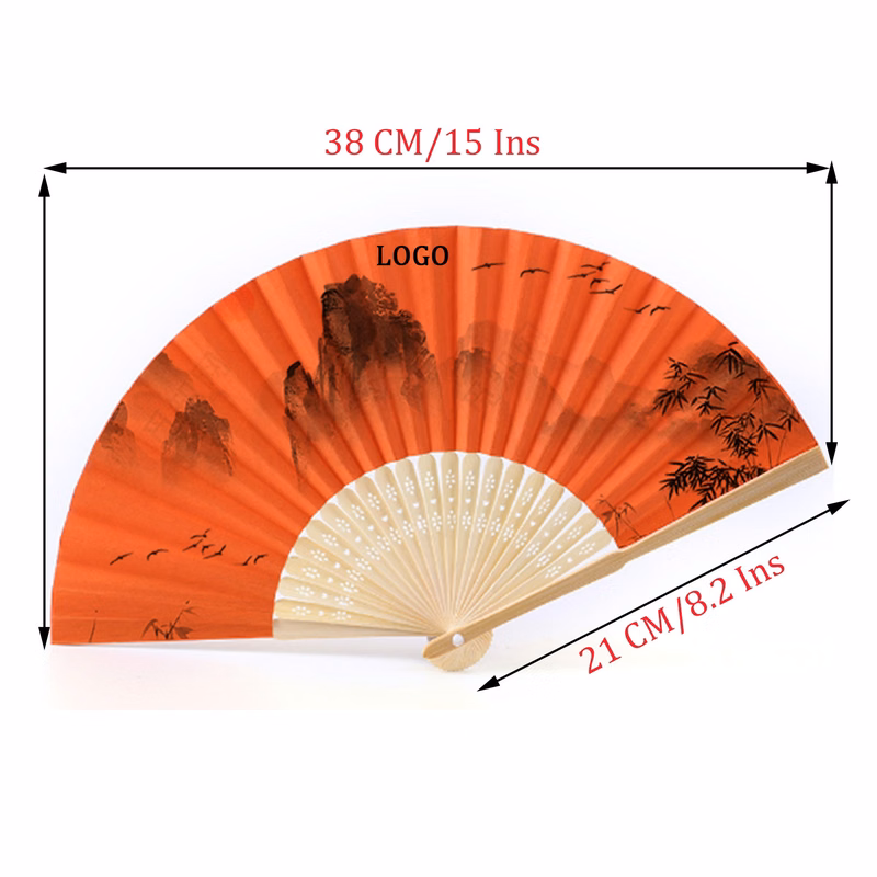 DIY Graffiti Solid Color Folding Bamboo Fan