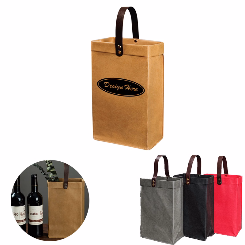 Genuine Leather Wine Carrier Bag ?C 2-Pack for Elegant Gifting
