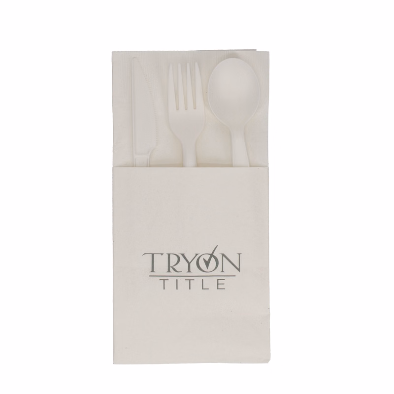 Pocket Napkin 2 Ply White Traditional Print