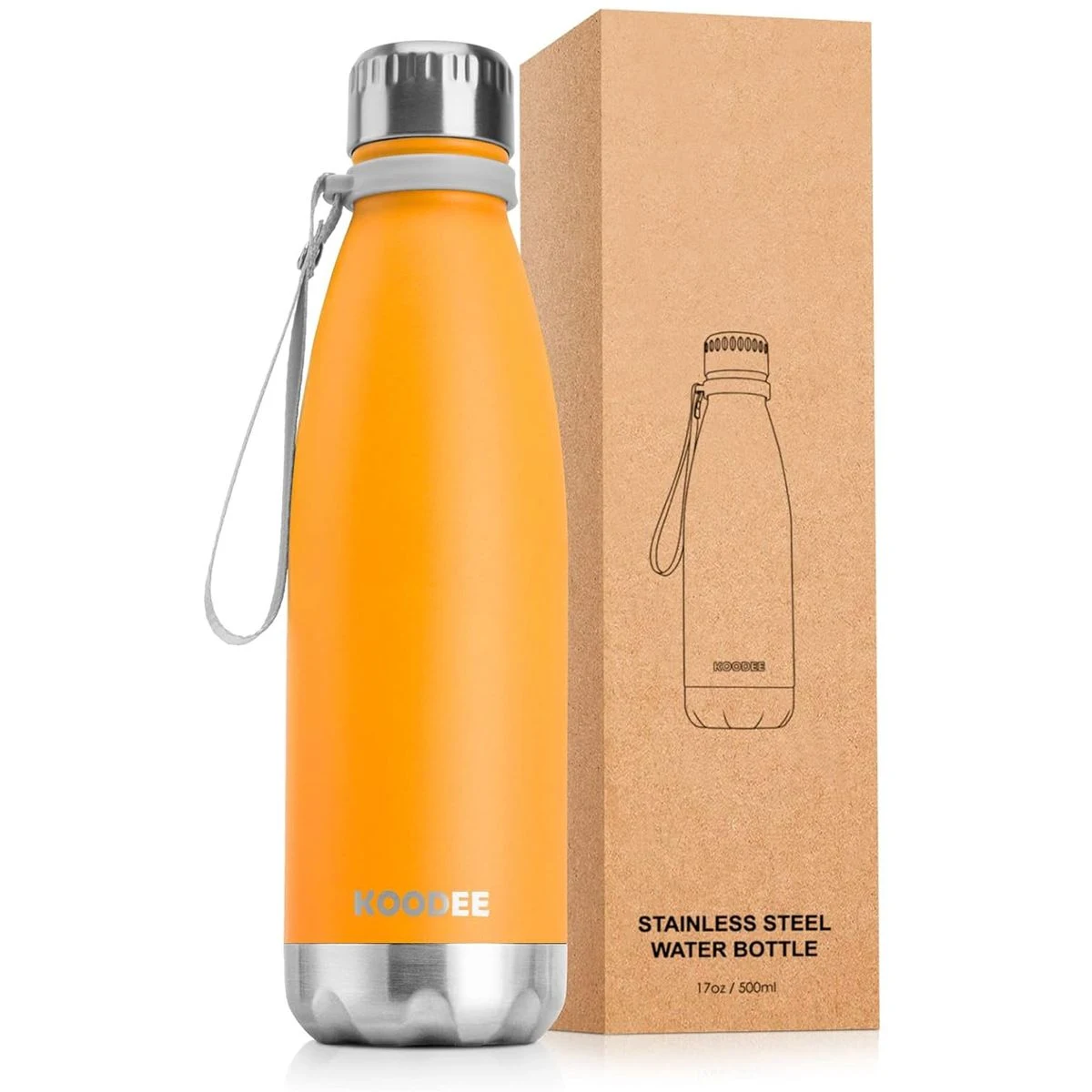 17oz Insulated Water Bottle Sports Water Bottle with Leak Proof Lid, Cola Shape Travel Flask Double, custom water bottle with logo imprint 1