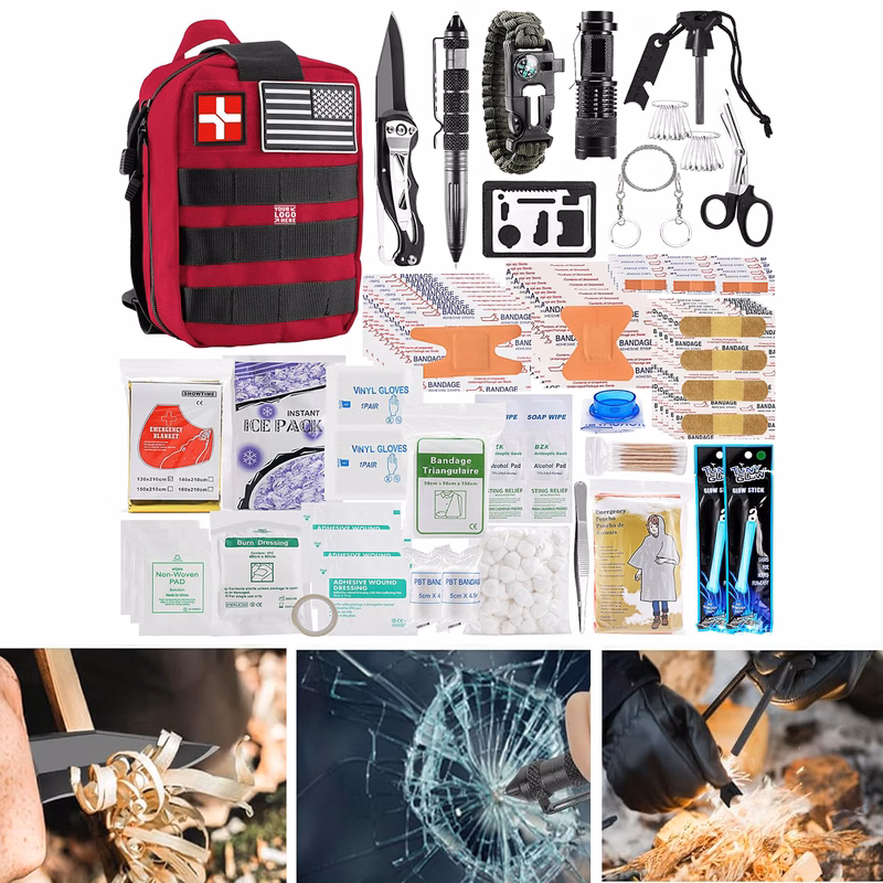 Travel 282PCS Survival First Aid Kit Molle Medical Pouch Outdoor Emergency Survival Gear Equipment