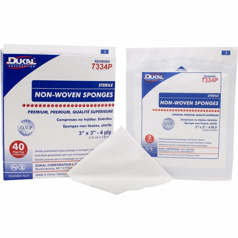 Sterile Non-Woven Sponges - 3" x 3" 40 Count 2 Pack
